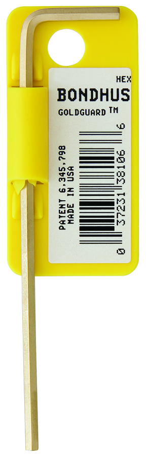 3/8"   GoldGuard Plated Hex L-wrench - Long    Tagged/Barcoded